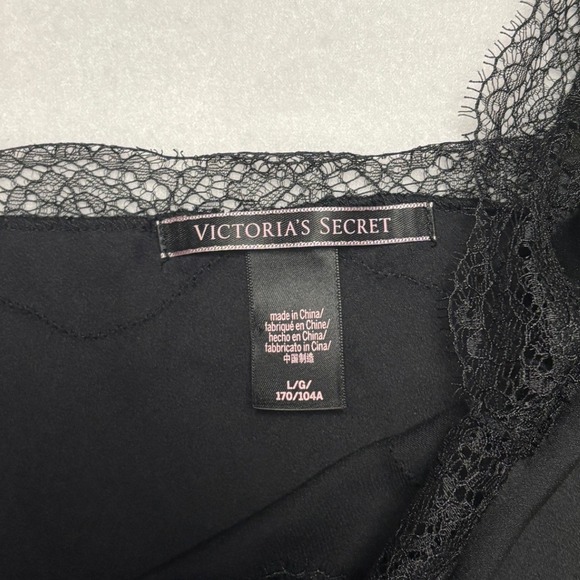 Victoria's Secret Black Lace Trim Cami Pajama Set Shorts Large - Picture 6 of 8